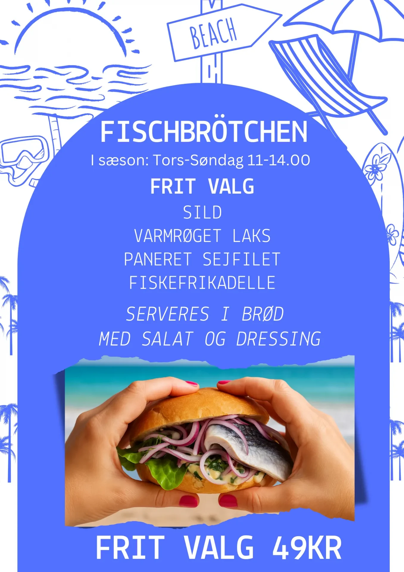 fischbrotchen plakat opti Sandwich - Beachfood